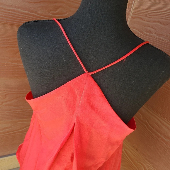 Glam Red Silky Satin Spaghetti Strap Camisole Size Small - Picture 5 of 8